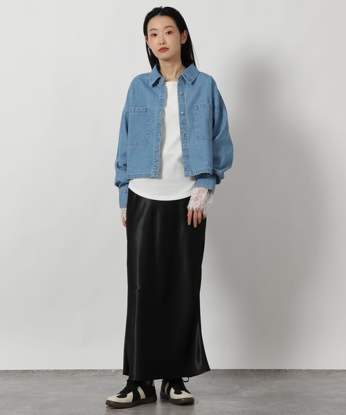 LAKOLE（ラコレ）の「袖レースレイヤード長袖 / 654805（Tシャツ/カットソー・レディース・イエロー/ブラック/オフホワイト・FREE）」の9枚目の写真