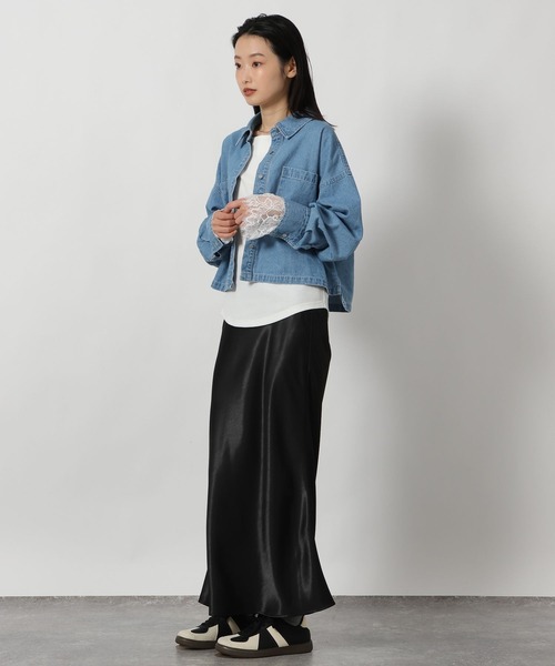 LAKOLE（ラコレ）の「袖レースレイヤード長袖 / 654805（Tシャツ/カットソー・レディース・イエロー/ブラック/オフホワイト・FREE）」の10枚目の写真