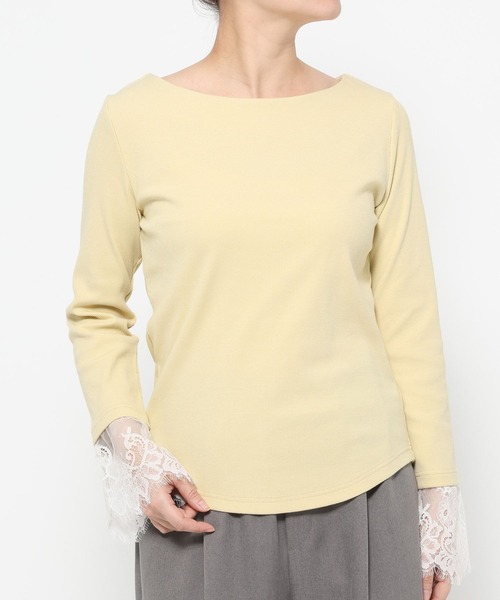 LAKOLE（ラコレ）の「袖レースレイヤード長袖 / 654805（Tシャツ/カットソー・レディース・イエロー/ブラック/オフホワイト・FREE）」の13枚目の写真