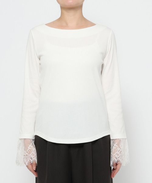 LAKOLE（ラコレ）の「袖レースレイヤード長袖 / 654805（Tシャツ/カットソー・レディース・イエロー/ブラック/オフホワイト・FREE）」の14枚目の写真