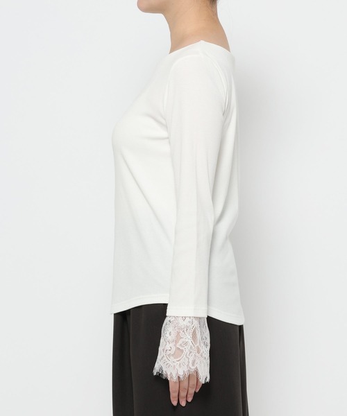 LAKOLE（ラコレ）の「袖レースレイヤード長袖 / 654805（Tシャツ/カットソー・レディース・イエロー/ブラック/オフホワイト・FREE）」の15枚目の写真