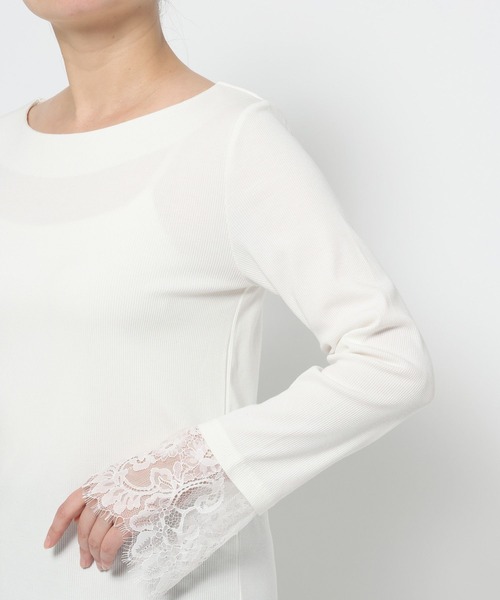 LAKOLE（ラコレ）の「袖レースレイヤード長袖 / 654805（Tシャツ/カットソー・レディース・イエロー/ブラック/オフホワイト・FREE）」の18枚目の写真