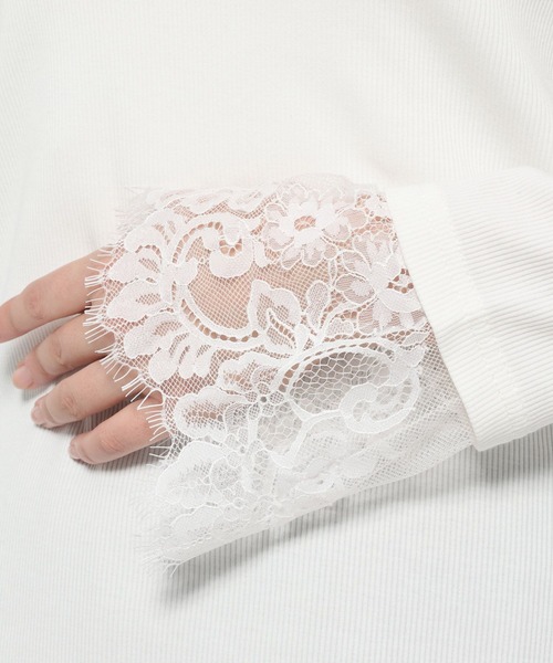 LAKOLE（ラコレ）の「袖レースレイヤード長袖 / 654805（Tシャツ/カットソー・レディース・イエロー/ブラック/オフホワイト・FREE）」の21枚目の写真