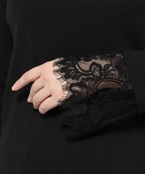 LAKOLE（ラコレ）の「袖レースレイヤード長袖 / 654805（Tシャツ/カットソー・レディース・イエロー/ブラック/オフホワイト・FREE）」の22枚目の写真