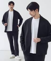 SPU（スプ）の「【抗シワ・抗ピリング・ウォッシャブル】ハイポンチノーカラージャケット&イージーパンツ セットアップ（セットアップ）」