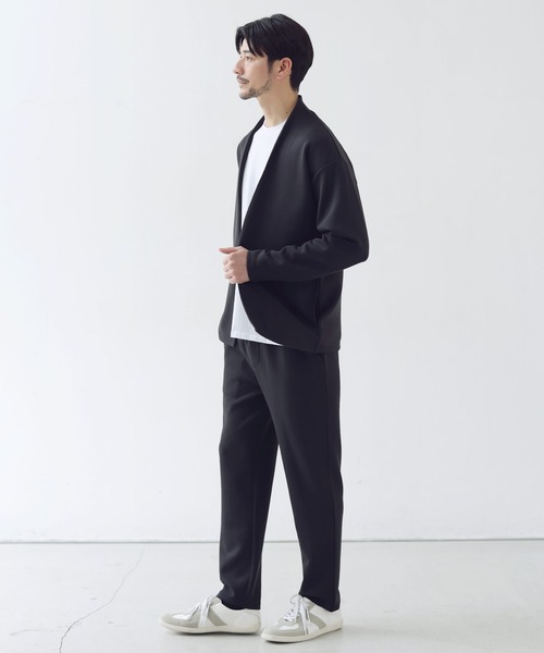 SPU（スプ）の「【セットアップ 2点セット】【抗シワ・抗ピリング・ウォッシャブル】ハイポンチノーカラージャケット＆イージーパンツ セットアップ（セットアップ・メンズ・ブラック/グレー/チャコール/ネイビー/ダークブラウン/グレー系・S/M/L/XL）」の9枚目の写真