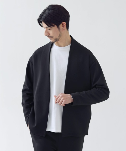 SPU（スプ）の「【セットアップ 2点セット】【抗シワ・抗ピリング・ウォッシャブル】ハイポンチノーカラージャケット＆イージーパンツ セットアップ（セットアップ・メンズ・ブラック/グレー/チャコール/ネイビー/ダークブラウン/グレー系・S/M/L/XL）」の10枚目の写真