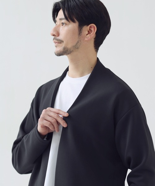 SPU（スプ）の「【セットアップ 2点セット】【抗シワ・抗ピリング・ウォッシャブル】ハイポンチノーカラージャケット＆イージーパンツ セットアップ（セットアップ・メンズ・ブラック/グレー/チャコール/ネイビー/ダークブラウン/グレー系・S/M/L/XL）」の12枚目の写真