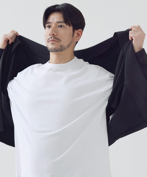 SPU（スプ）の「【セットアップ 2点セット】【抗シワ・抗ピリング・ウォッシャブル】ハイポンチノーカラージャケット＆イージーパンツ セットアップ（セットアップ・メンズ・ブラック/グレー/チャコール/ネイビー/ダークブラウン/グレー系・S/M/L/XL）」の13枚目の写真