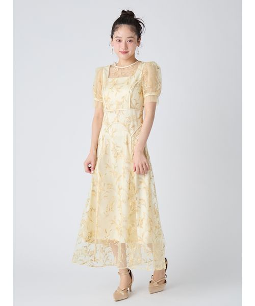 LILY BROWN(リリーブラウン)の「パネルラインエンブロイダリ―ドレス(ドレス・レディース・ブラック/グリーン/イエロー・0/1)」の3枚目の写真