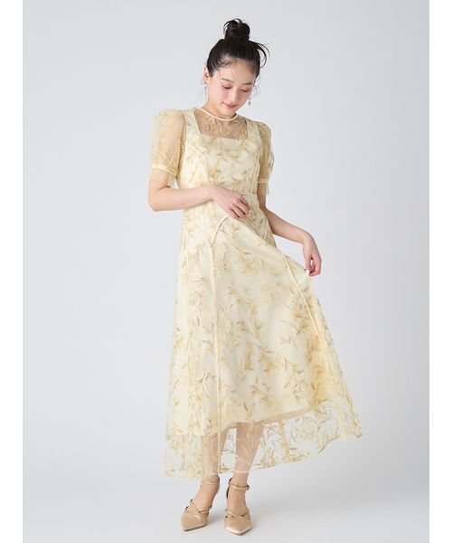 LILY BROWN(リリーブラウン)の「パネルラインエンブロイダリ―ドレス(ドレス・レディース・ブラック/グリーン/イエロー・0/1)」の5枚目の写真