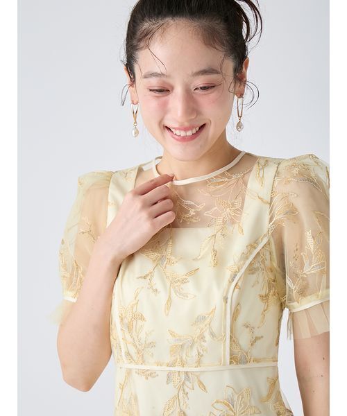 LILY BROWN(リリーブラウン)の「パネルラインエンブロイダリ―ドレス(ドレス・レディース・ブラック/グリーン/イエロー・0/1)」の8枚目の写真