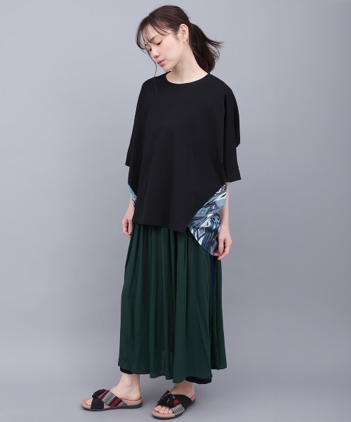 チチカカ(チチカカ)の「バックギャザードルマンプルオーバー(Tシャツ/カットソー・レディース・ベージュ/グリーン/ブラック・FREE)」の4枚目の写真