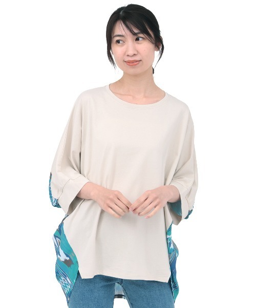 チチカカ(チチカカ)の「バックギャザードルマンプルオーバー(Tシャツ/カットソー・レディース・ベージュ/グリーン/ブラック・FREE)」の14枚目の写真