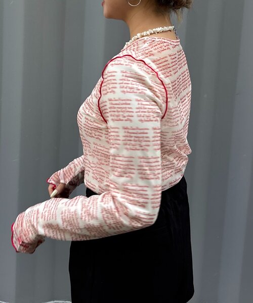 HELLO.SANFRANCISCO（ハローサンフランシスコ）の「【HELLO.SANFRANCISCO】メッセージシアープリントTEE（Tシャツ/カットソー・レディース・オレンジ/ブルー/レッド・ONE SIZE）」の19枚目の写真