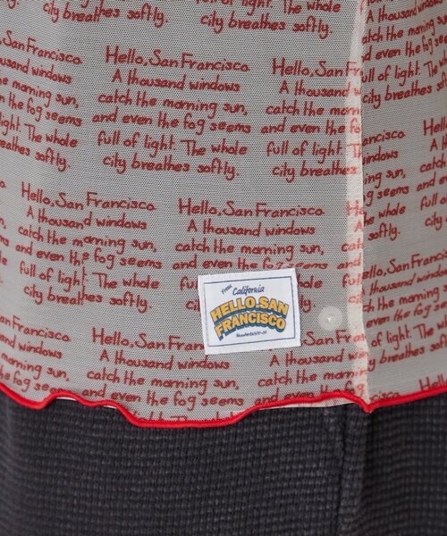 HELLO.SANFRANCISCO（ハローサンフランシスコ）の「【HELLO.SANFRANCISCO】メッセージシアープリントTEE（Tシャツ/カットソー・レディース・オレンジ/ブルー/レッド・ONE SIZE）」の5枚目の写真