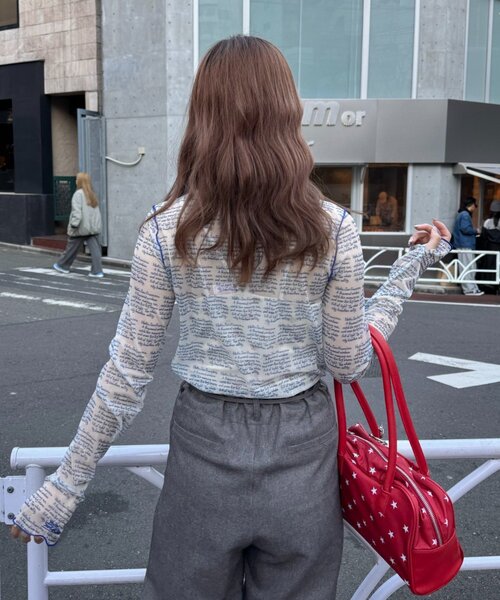 HELLO.SANFRANCISCO（ハローサンフランシスコ）の「【HELLO.SANFRANCISCO】メッセージシアープリントTEE（Tシャツ/カットソー・レディース・オレンジ/ブルー/レッド・ONE SIZE）」の11枚目の写真