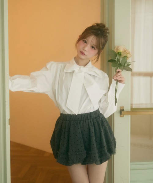 TITTY&CO.(ティティーアンドコー)の「リボンタイブラウス(シャツ/ブラウス・レディース・ブルー/ホワイト・FREE)」の22枚目の写真