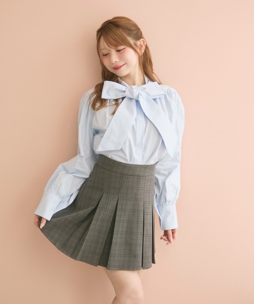 TITTY&CO.(ティティーアンドコー)の「リボンタイブラウス(シャツ/ブラウス・レディース・ブルー/ホワイト・FREE)」の10枚目の写真