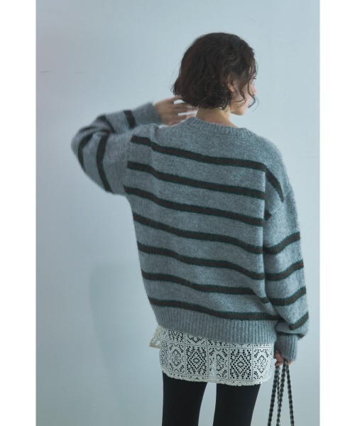 marjour（マージュール）の「AIRY STRIPE KNIT（ニット/セーター・レディース・グレー/ブラウン・M）」の17枚目の写真
