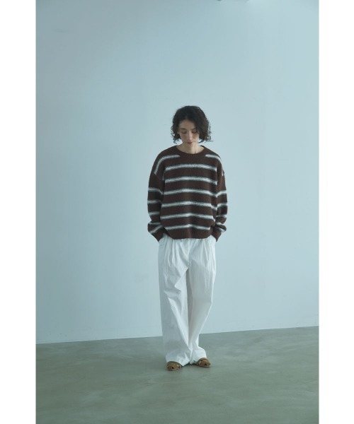 marjour（マージュール）の「AIRY STRIPE KNIT（ニット/セーター・レディース・グレー/ブラウン・M）」の21枚目の写真