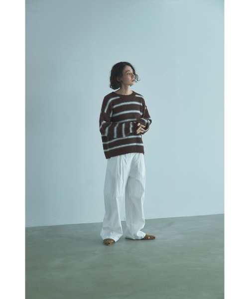 marjour（マージュール）の「AIRY STRIPE KNIT（ニット/セーター・レディース・グレー/ブラウン・M）」の11枚目の写真