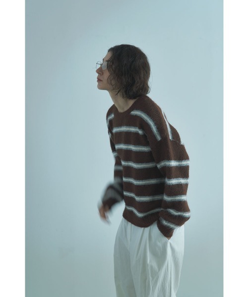 marjour（マージュール）の「AIRY STRIPE KNIT（ニット/セーター・レディース・グレー/ブラウン・M）」の12枚目の写真