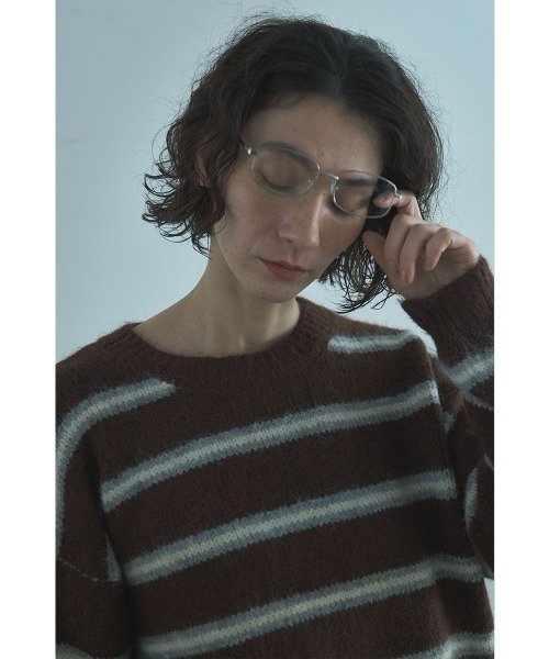 marjour（マージュール）の「AIRY STRIPE KNIT（ニット/セーター・レディース・グレー/ブラウン・M）」の14枚目の写真