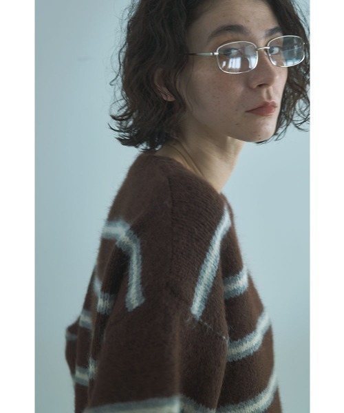 marjour（マージュール）の「AIRY STRIPE KNIT（ニット/セーター・レディース・グレー/ブラウン・M）」の16枚目の写真