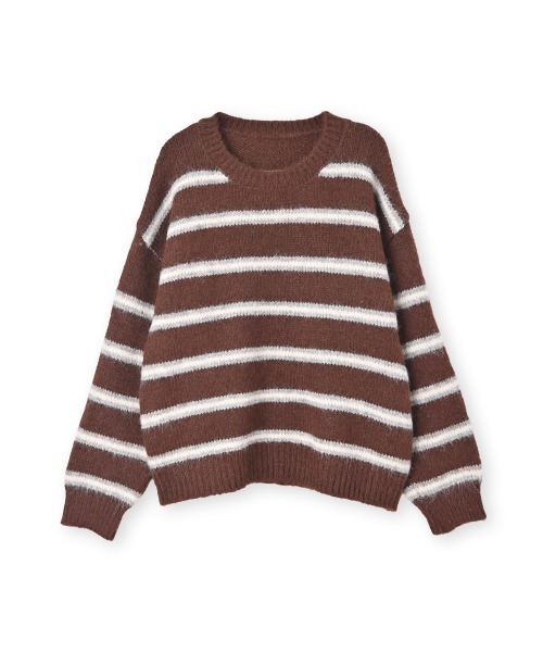 marjour（マージュール）の「AIRY STRIPE KNIT（ニット/セーター・レディース・グレー/ブラウン・M）」の9枚目の写真
