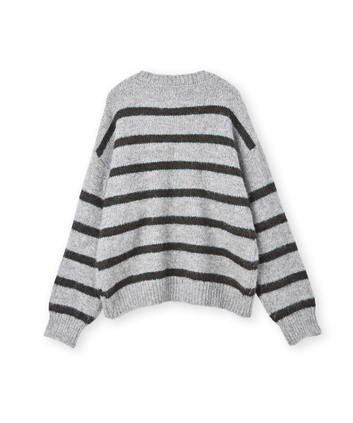 marjour（マージュール）の「AIRY STRIPE KNIT（ニット/セーター・レディース・グレー/ブラウン・M）」の3枚目の写真