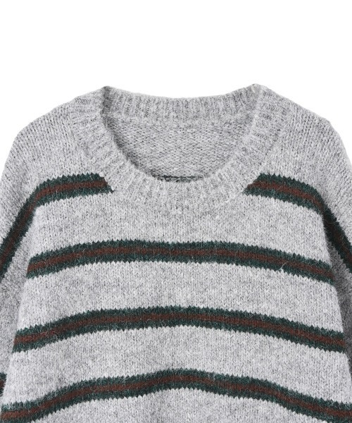 marjour（マージュール）の「AIRY STRIPE KNIT（ニット/セーター・レディース・グレー/ブラウン・M）」の6枚目の写真