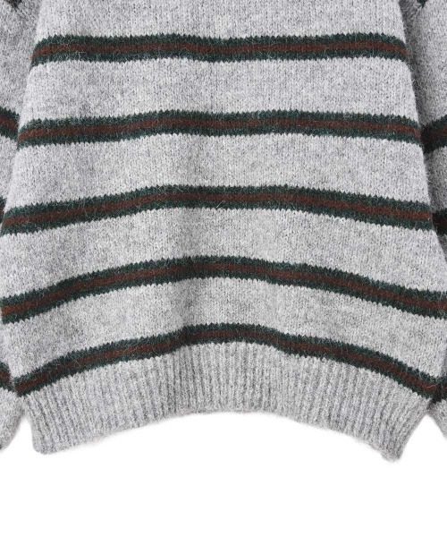 marjour（マージュール）の「AIRY STRIPE KNIT（ニット/セーター・レディース・グレー/ブラウン・M）」の7枚目の写真