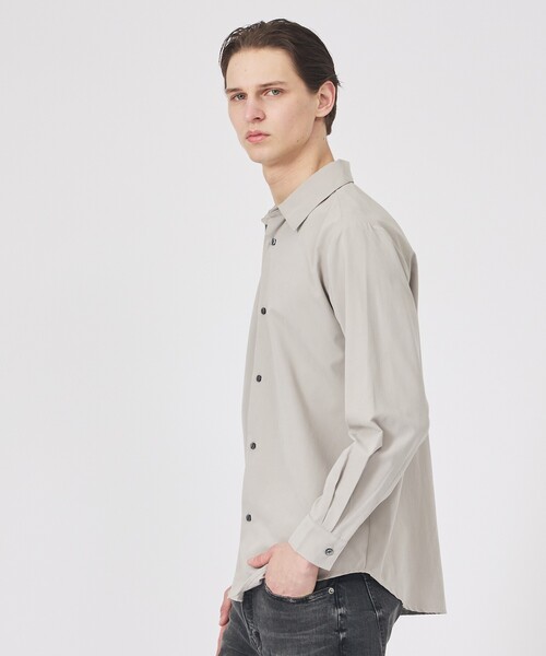 ABAHOUSE GRAY（アバハウスグレイ）の「【リラックスフィット】ピーチサテン レギュラーカラーシャツ（シャツ/ブラウス・メンズ・ブラック/モカ/グレイッシュベージュ/イエロー/グレイッシュブルー・50/48/46）」の20枚目の写真