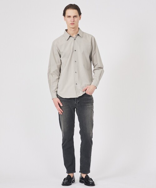 ABAHOUSE GRAY（アバハウスグレイ）の「【リラックスフィット】ピーチサテン レギュラーカラーシャツ（シャツ/ブラウス・メンズ・ブラック/モカ/グレイッシュベージュ/イエロー/グレイッシュブルー・50/48/46）」の21枚目の写真