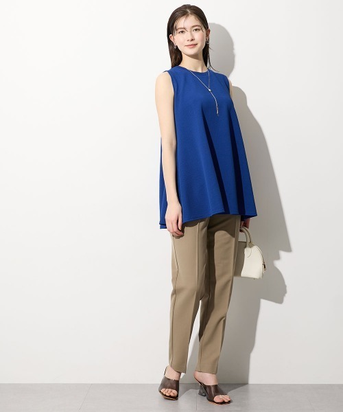 slattgir(スラットジール)の「高身長 ふくれジャガードノースリーブフレアトップス(イージーケア・接触冷感・UVカット)(トールサイズ)(Tシャツ/カットソー・レディース・ライトグレー/ブラック/ロイヤルブルー・T5L/T4L/T3L/TLL/TL/TM)」の22枚目の写真