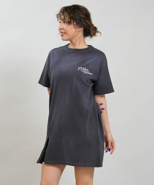 RIKKA FEMME(リッカファム)の「RIKKA FEMME/リッカファム 半袖 Tシャツ ワンピース Tシャツワンピ バックプリント RF6S-2105(Tシャツ/カットソー・レディース・ライトブルー/ピンク/グレー・FREE)」の12枚目の写真