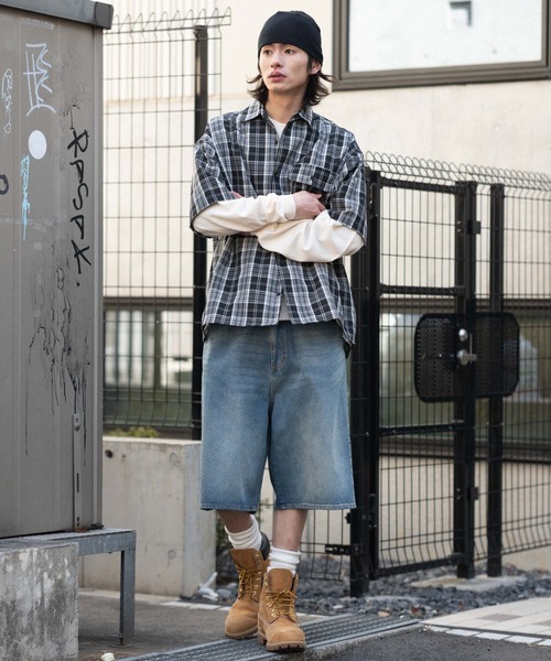 WEGO(ウィゴー)の「WEGO/【26年春夏新作】スーパーバギーデニムショーツ(デニムパンツ・メンズ・インディゴブルー/コバルトブルー/ブラック系3・SMALL/LARGE/MEDIUM)」の6枚目の写真