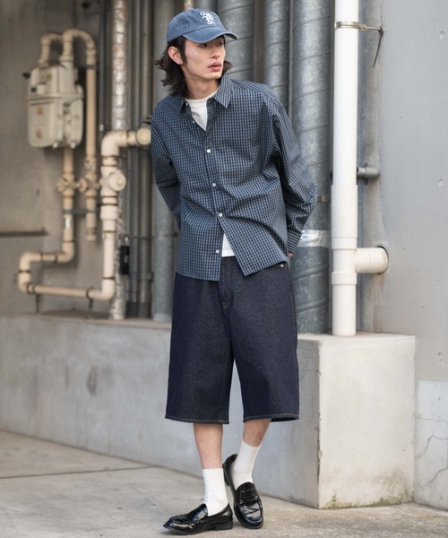 WEGO(ウィゴー)の「WEGO/【26年春夏新作】スーパーバギーデニムショーツ(デニムパンツ・メンズ・インディゴブルー/コバルトブルー/ブラック系3・SMALL/LARGE/MEDIUM)」の5枚目の写真