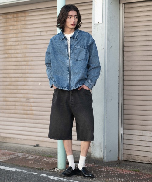 WEGO(ウィゴー)の「WEGO/【26年春夏新作】スーパーバギーデニムショーツ(デニムパンツ・メンズ・インディゴブルー/コバルトブルー/ブラック系3・SMALL/LARGE/MEDIUM)」の4枚目の写真