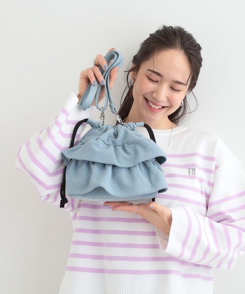 SHOO・LA・RUE(シューラルー)の「デニム巾着ショルダーバッグ(ショルダーバッグ・レディース・サックスブルー/ブルー系その他・00)」の1枚目の写真
