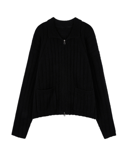 IDWS(アイドンワナセル)の「Wave Line Boucle Collar Knit Black(カーディガン/ボレロ・レディース・その他・0/2)」の2枚目の写真