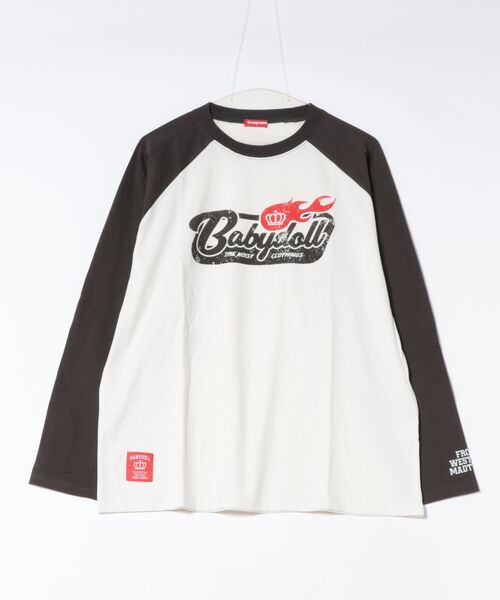 BABYDOLL（ベビードール）の「親子お揃い グランジラグランロンT 1392A（Tシャツ/カットソー・レディース・チャコールグレー・ユニセックスL）」の2枚目の写真