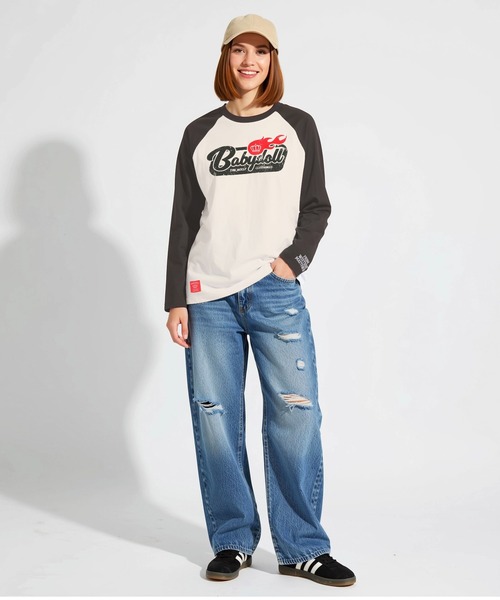 BABYDOLL（ベビードール）の「親子お揃い グランジラグランロンT 1392A（Tシャツ/カットソー・レディース・チャコールグレー・ユニセックスL）」の3枚目の写真