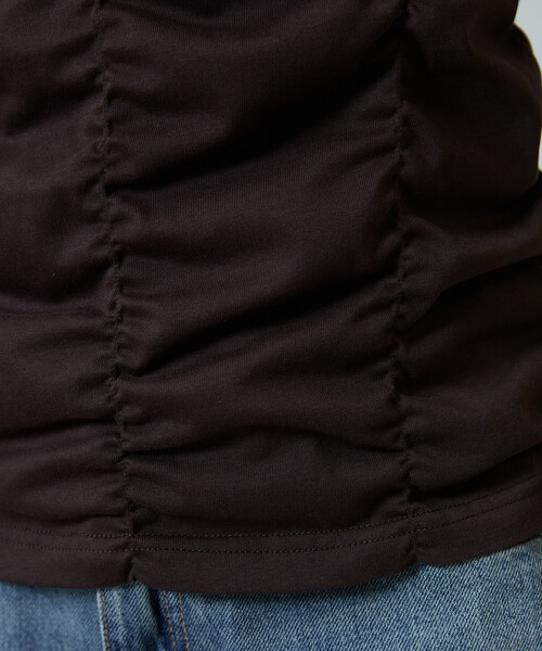 UMBRO(アンブロ)の「UMBRO × PUBLUX/アンブロ 別注 ワンポイント 刺繍 ギャザー Tシャツ 限定展開(Tシャツ/カットソー・レディース・イエロー/ネイビー/ブラウン・フリ-)」の8枚目の写真