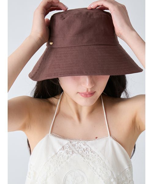 LILY BROWN(リリーブラウン)の「UVカットバケットハット(ハット・レディース・ホワイト/ブラウン/チェック・F)」の18枚目の写真