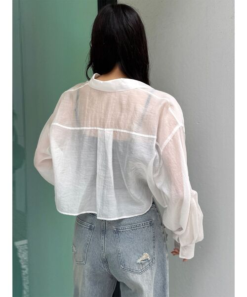 MURUA（ムルーア）の「マットシアーシャツ（シャツ/ブラウス・レディース・その他/ブラック/ホワイト/その他2/ブルー・2/1）」の10枚目の写真