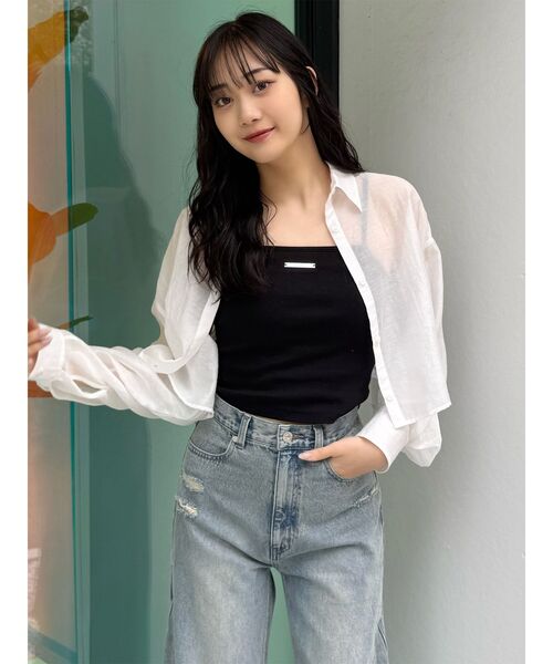 MURUA（ムルーア）の「マットシアーシャツ（シャツ/ブラウス・レディース・その他/ブラック/ホワイト/その他2/ブルー・2/1）」の11枚目の写真