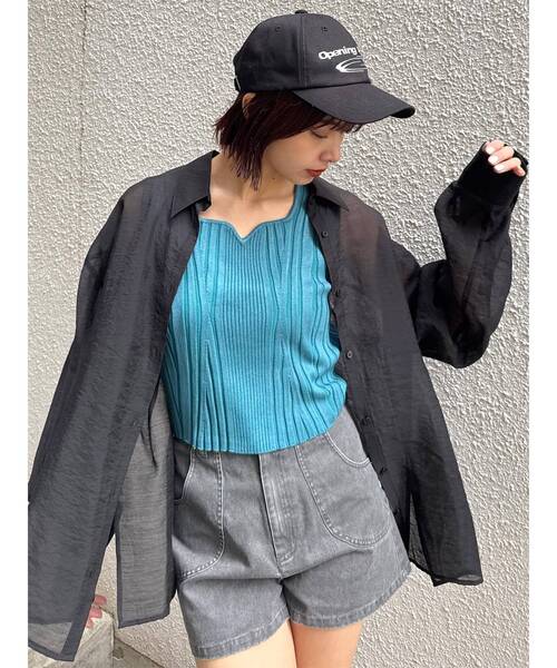 MURUA（ムルーア）の「マットシアーシャツ（シャツ/ブラウス・レディース・その他/ブラック/ホワイト/その他2/ブルー・2/1）」の14枚目の写真