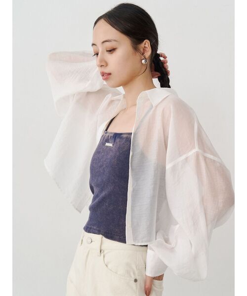 MURUA(ムルーア)の「【選べる着丈】マットシアーシャツ 夏服(シャツ/ブラウス・レディース・その他/ブラック/ホワイト/その他2/ブルー・2/1)」の18枚目の写真